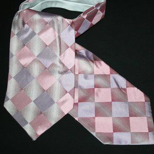Ascot 100% Silk Jacquard Gray& Pink